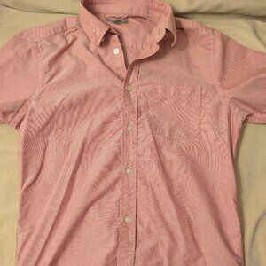 Ash & Erie Faded Brick/Pink Short Sleeve Oxford Shirt - Men's Slim Size S